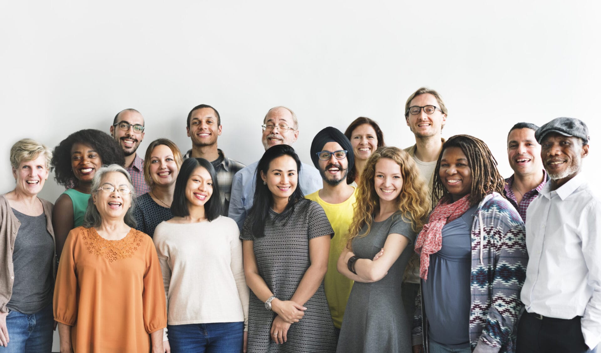 Picture of a diverse group of people from all different backgrounds and walks of life.